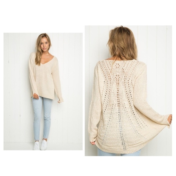 Brandy Melville Sweaters - FINAL Brandy Melville Jordan Hi Lo Crochet Sweater